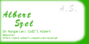 albert szel business card